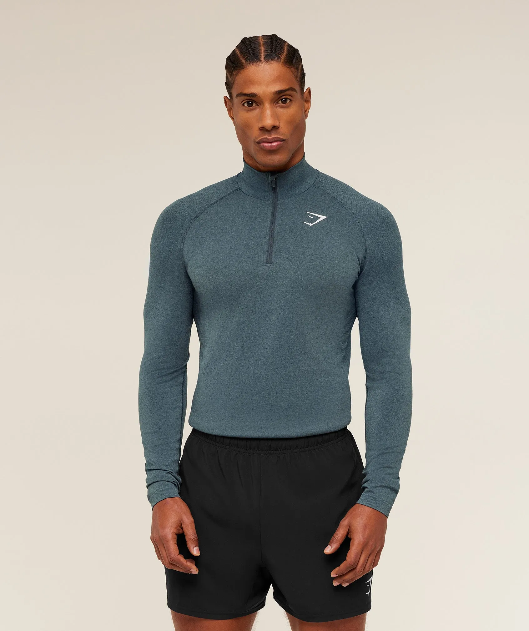 Gymshark Vital 1/4 Zip - Iron Blue / Stealth Blue sold by Gymshark product image thumbnail 4