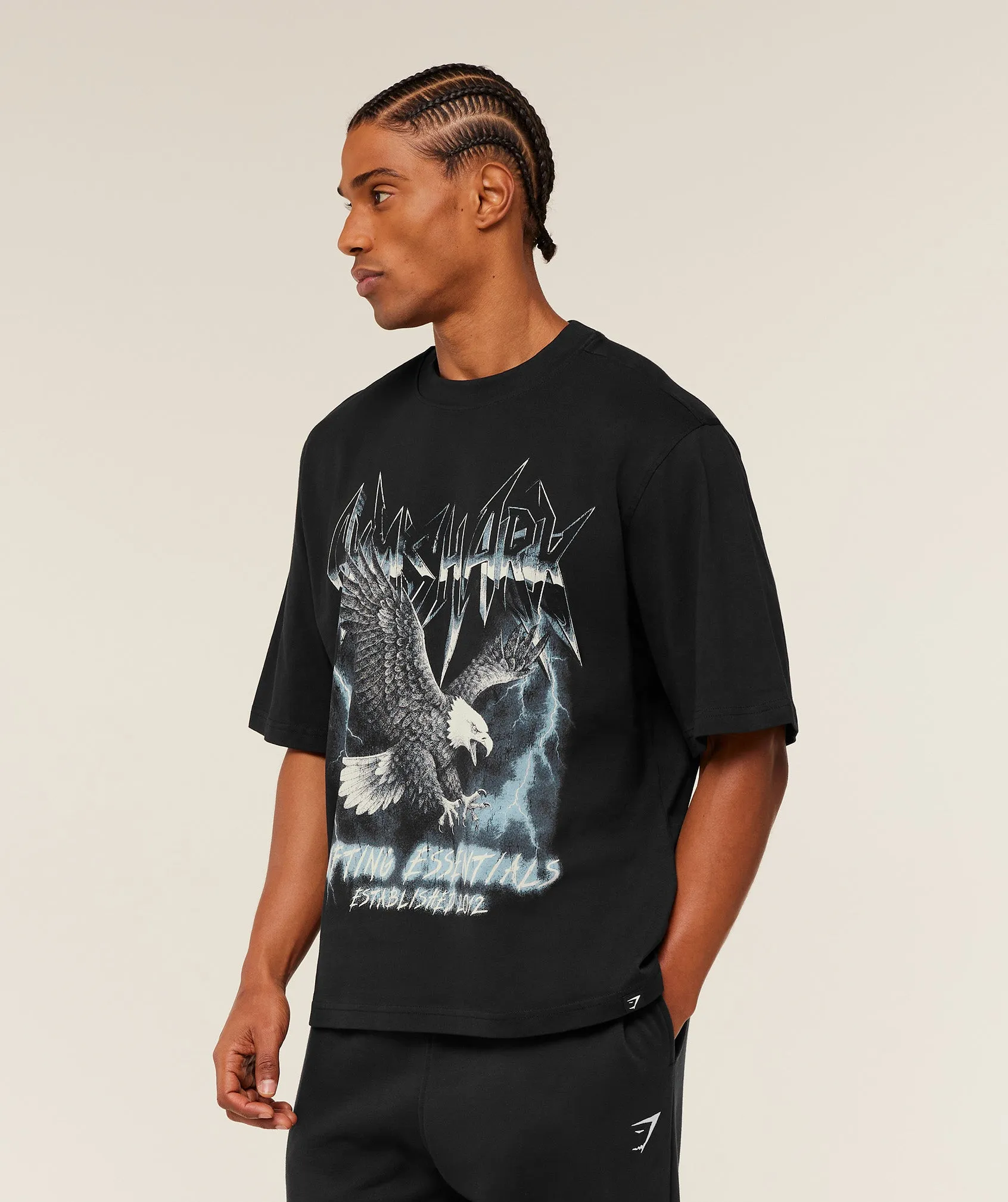 Gymshark Eagle Band Style Graphic T-Shirt - GS Black sold by Gymshark product image thumbnail 3