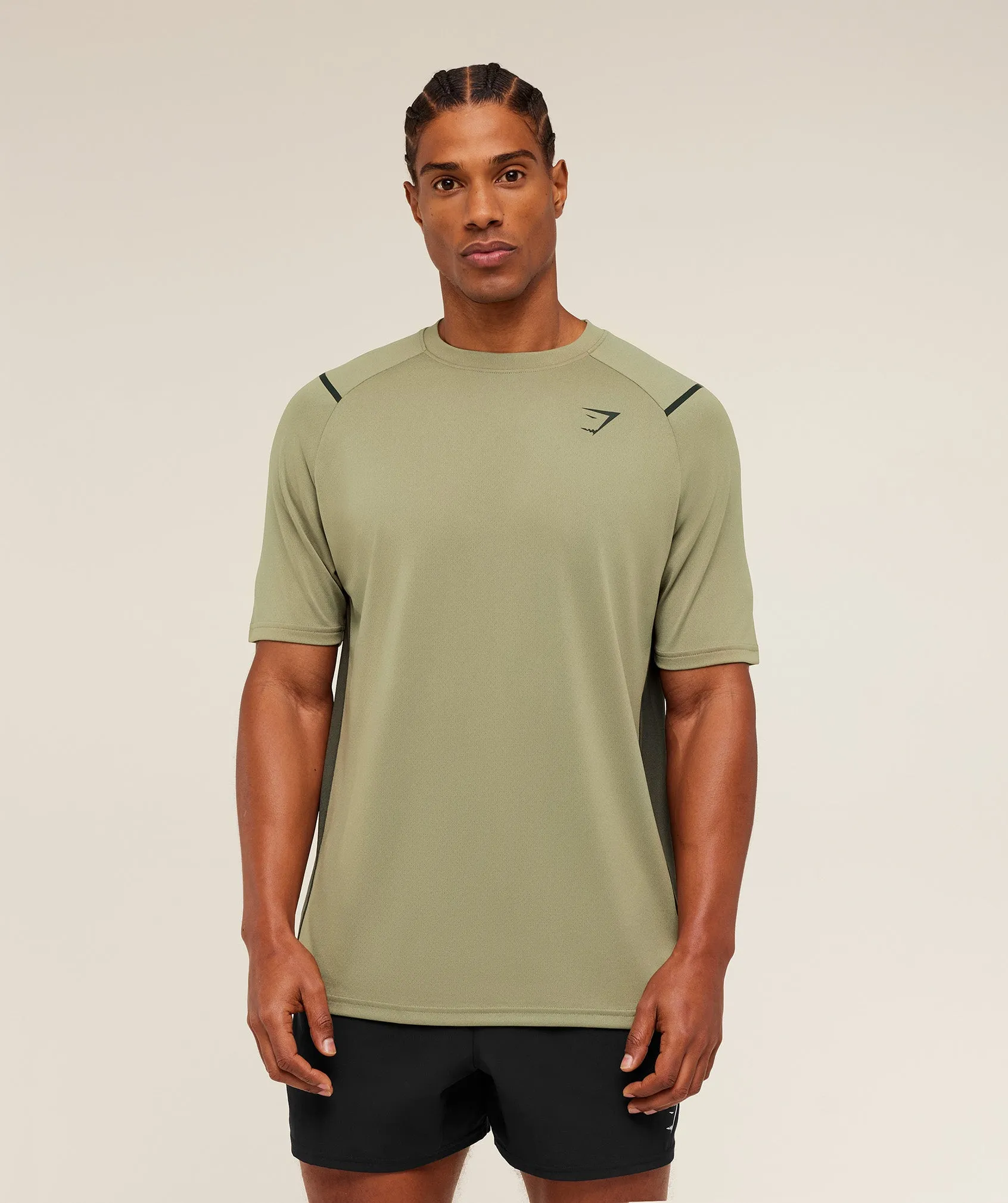 Gymshark Arrival Contrast T-Shirt - Grounded Green / Strength Green sold by Gymshark product image thumbnail 4