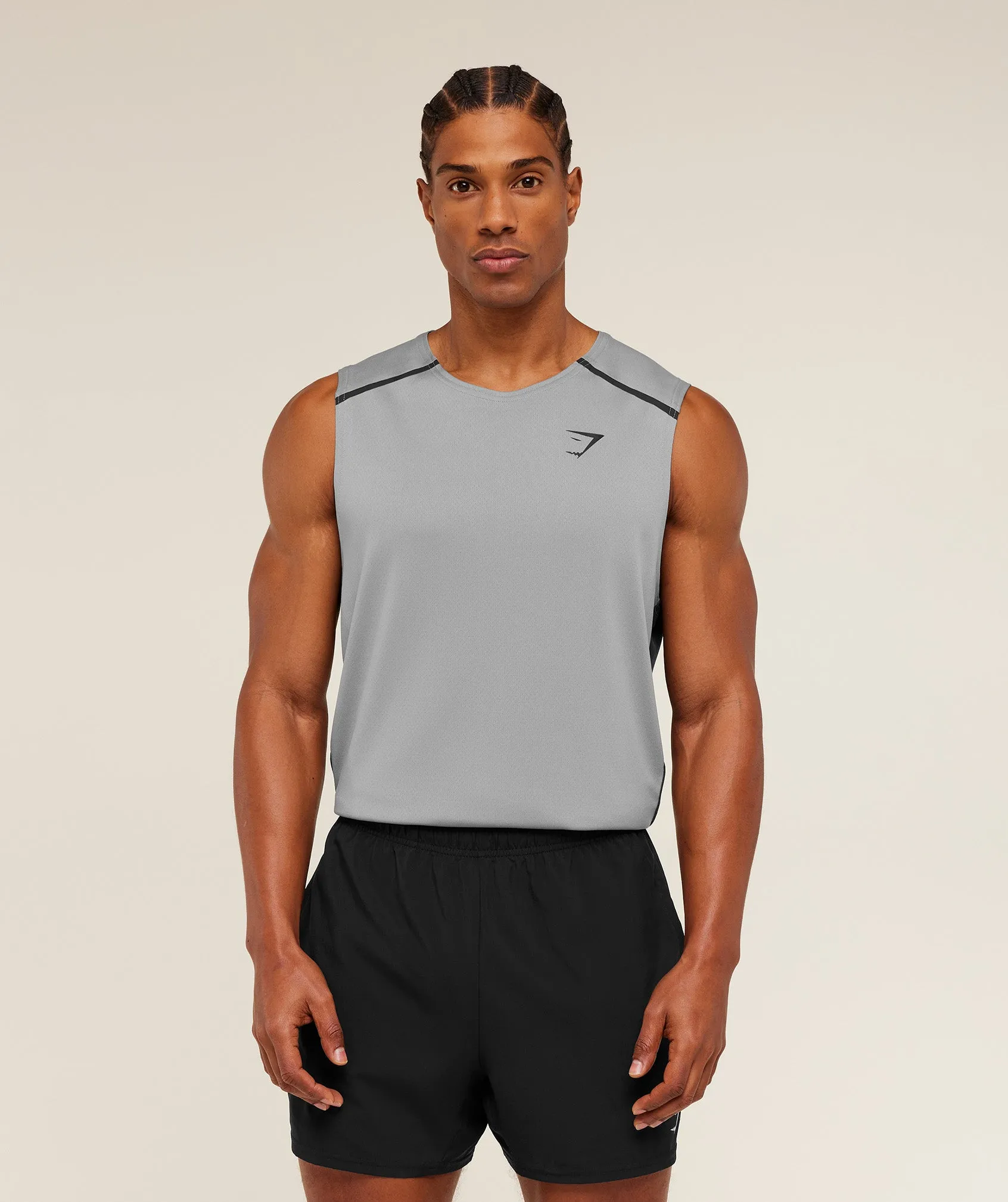 Gymshark Arrival Contrast Tank - Smokey Grey / Onyx Grey sold by Gymshark