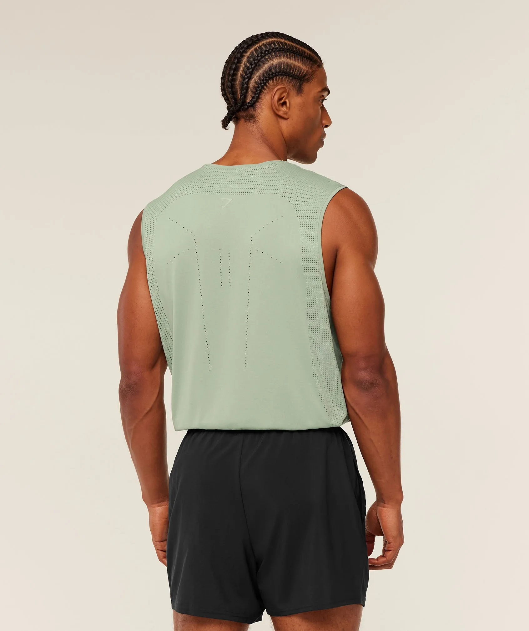 Gymshark Distance Seamless Tank - Haze Green / Haze Green sold by Gymshark product image thumbnail 2