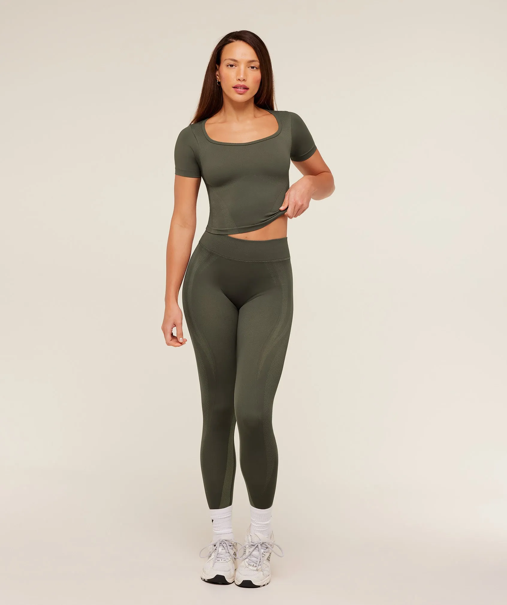 Gymshark Weekend Seamless Leggings - Strength Green / Grounded Green sold by Gymshark product image thumbnail 4