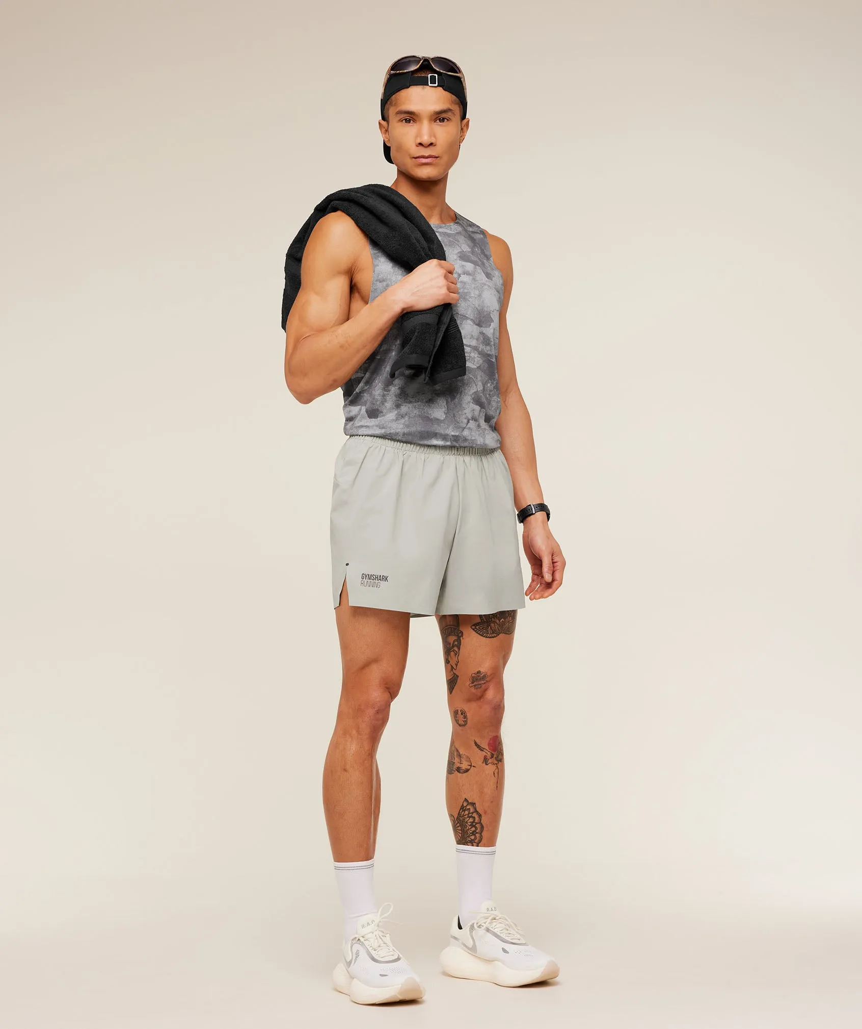 Gymshark Running Elite 5" Short - Stone Grey sold by Gymshark product image thumbnail 4