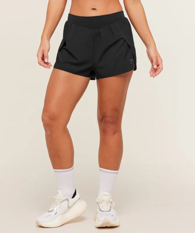 Gymshark Running Elite 4" Loose Fit Shorts - Black sold by Gymshark