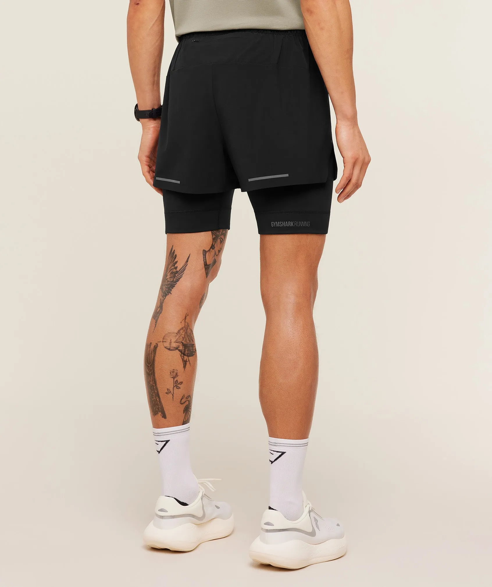 Gymshark Running Elite 2 in 1 5" Shorts - Black sold by Gymshark product image thumbnail 2