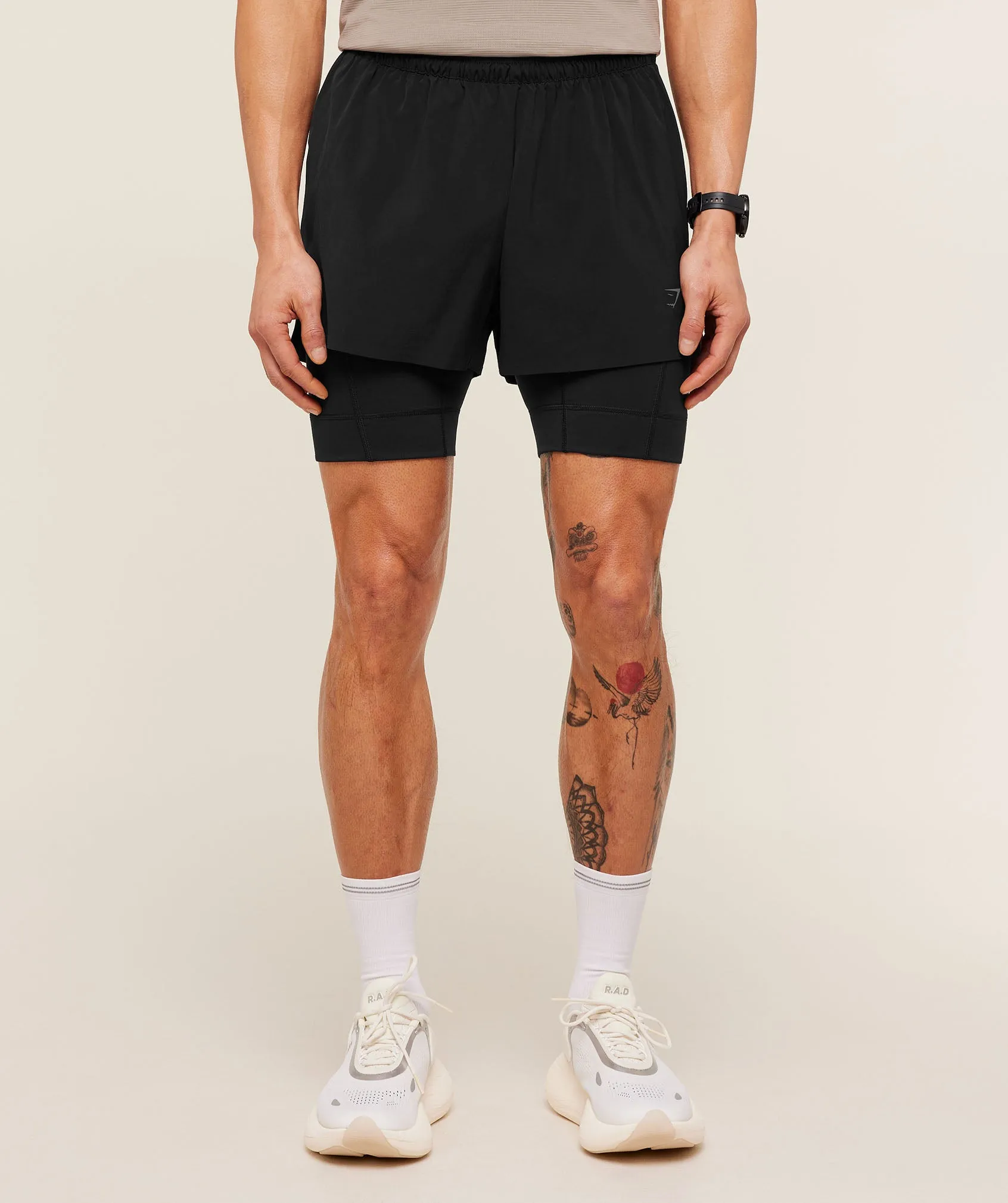 Gymshark Running Elite 2 in 1 5" Shorts - Black sold by Gymshark