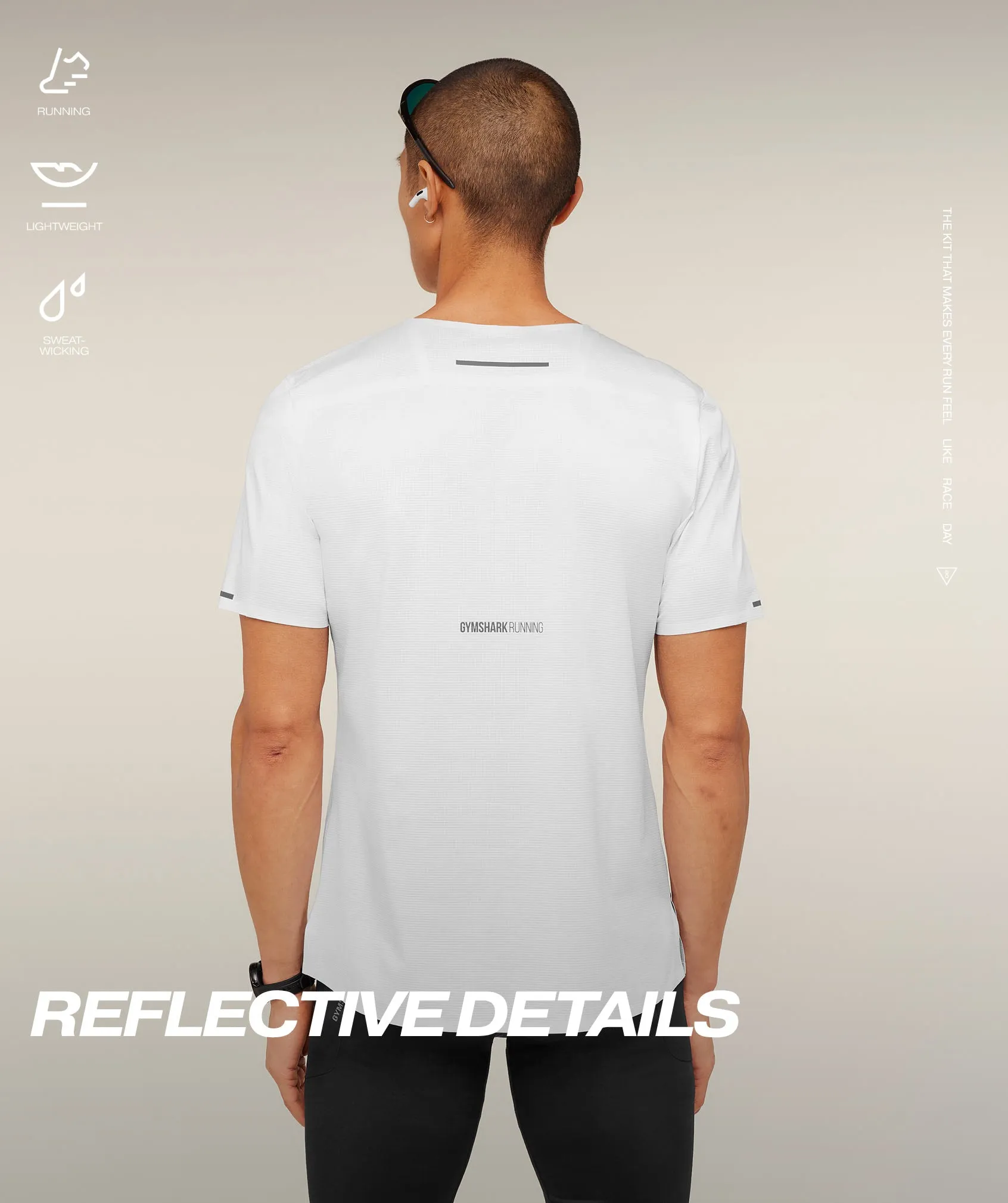 Gymshark Running Elite T-Shirt - White sold by Gymshark product image thumbnail 2