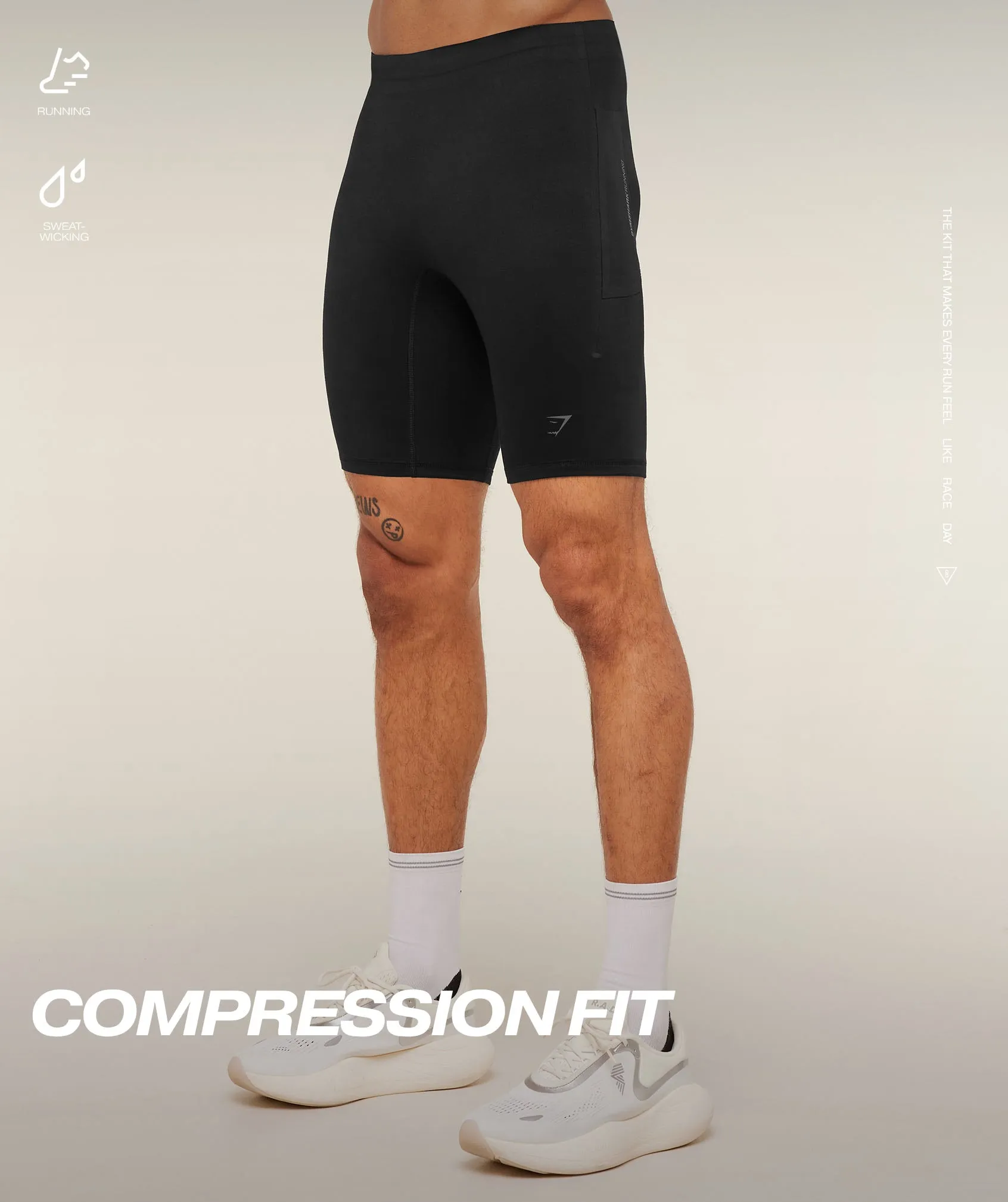 Gymshark Running Elite Race Half Tight - Black sold by Gymshark product image thumbnail 2