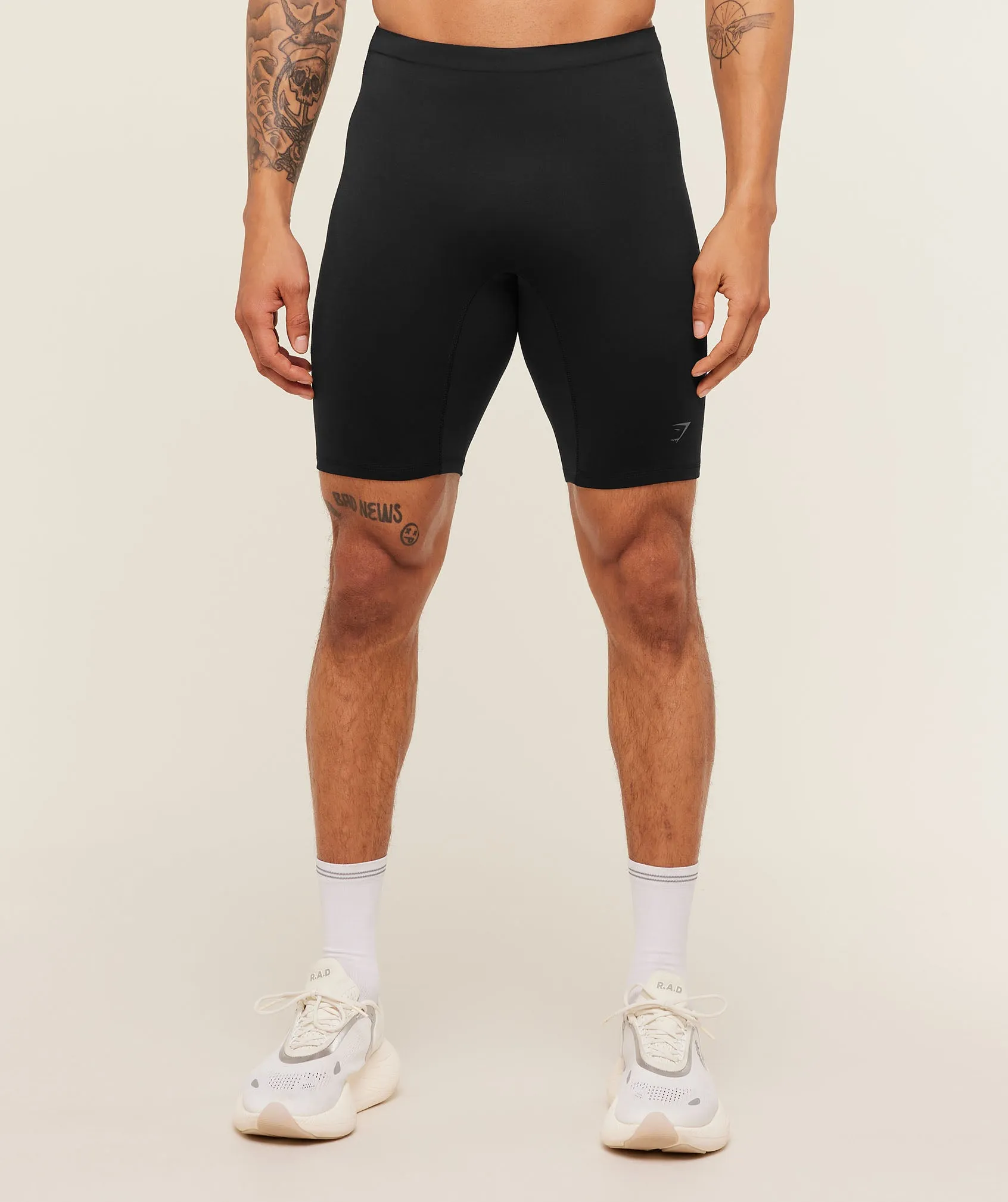 Gymshark Running Elite Race Half Tight - Black sold by Gymshark