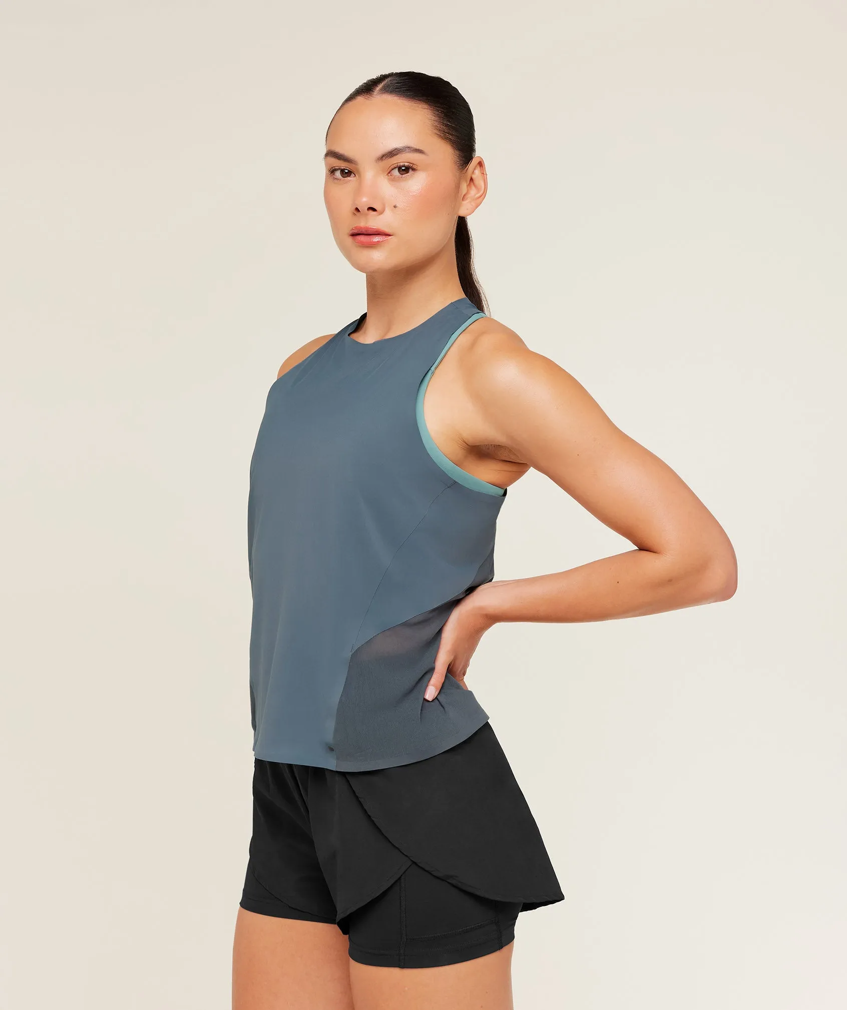 Gymshark Running Elite Loose Fit Tank - Titanium Blue sold by Gymshark product image thumbnail 3