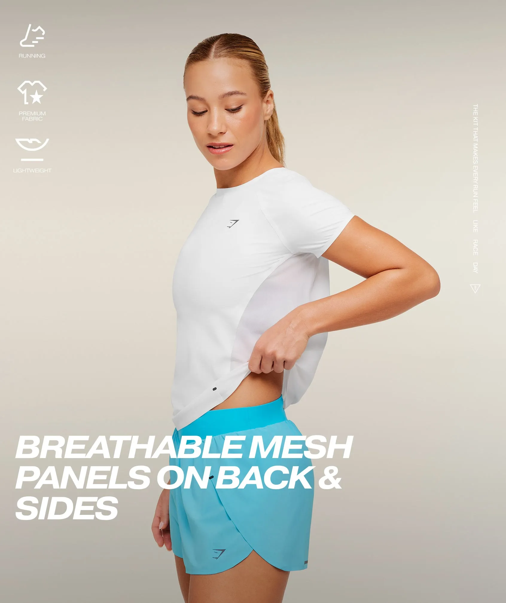 Gymshark Running Elite T-Shirt - White sold by Gymshark product image thumbnail 2