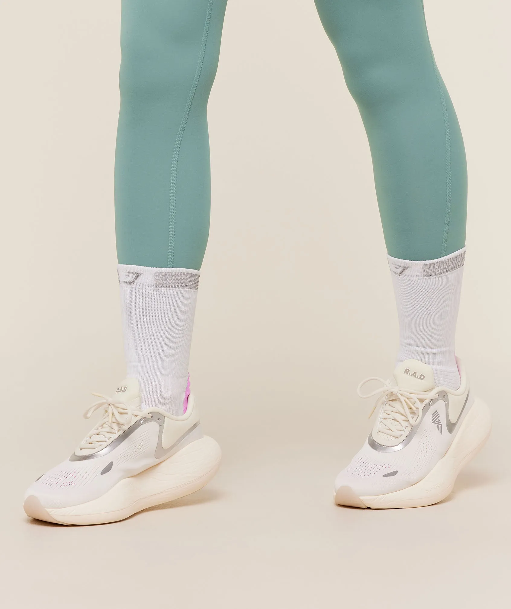 Gymshark Running Elite Crew Sock Single - White/Brand Blue/Sour Pink sold by Gymshark product image thumbnail 4