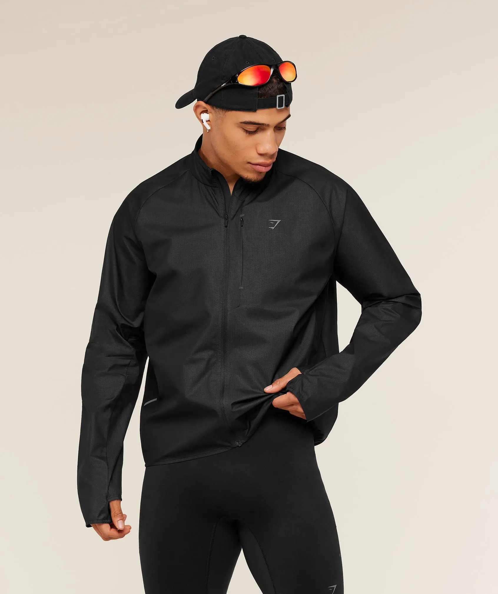 Gymshark Running Elite Lightweight Windbreaker - Black sold by Gymshark