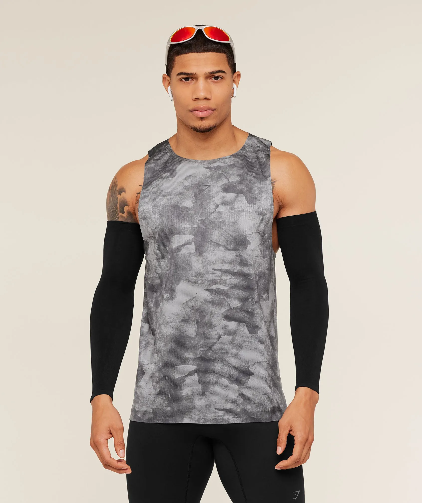 Gymshark Running Elite Tank - Smokey Grey/Black sold by Gymshark