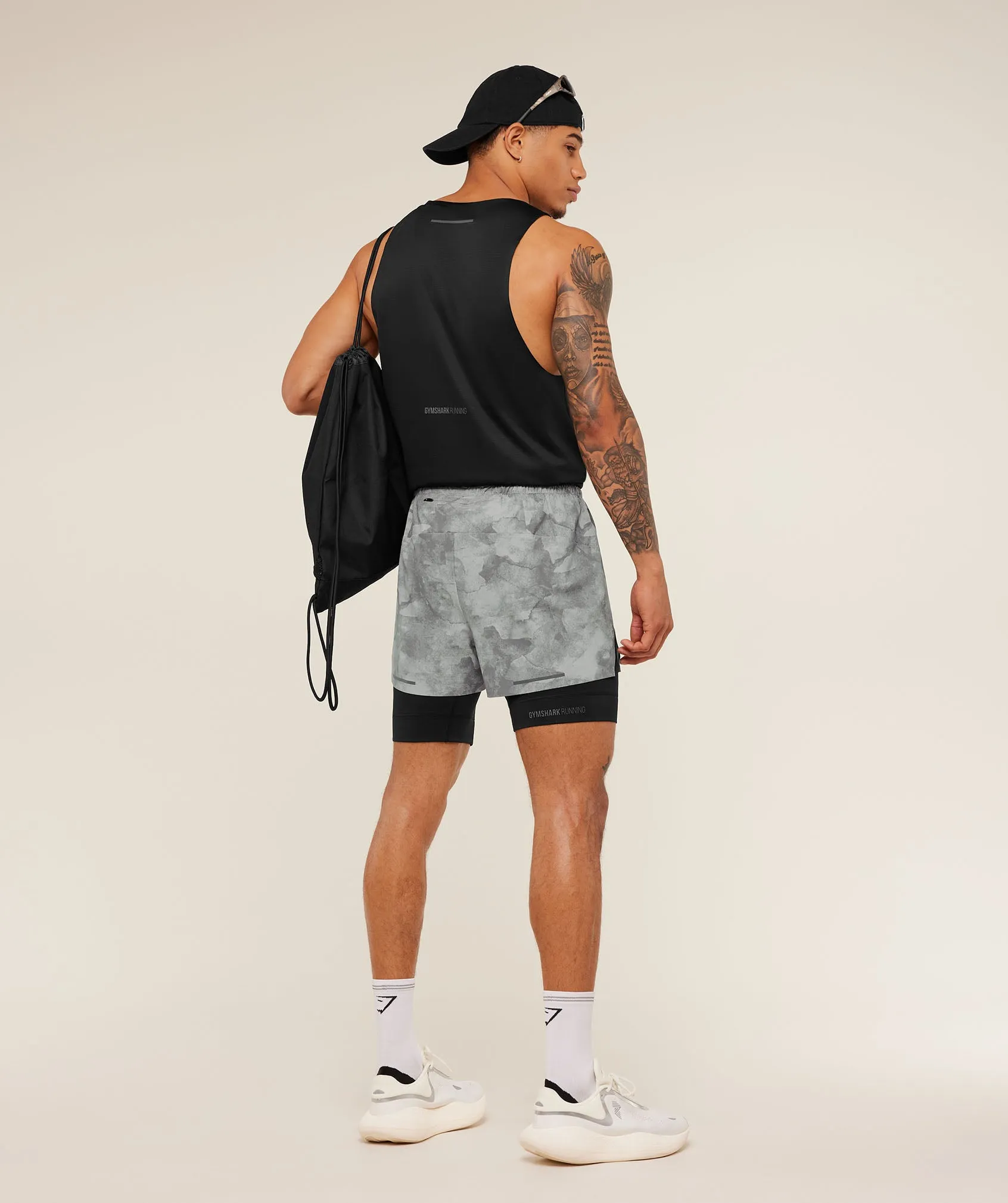 Gymshark Running Elite 2 in 1 5" Shorts - Smokey Grey/Black sold by Gymshark product image thumbnail 4