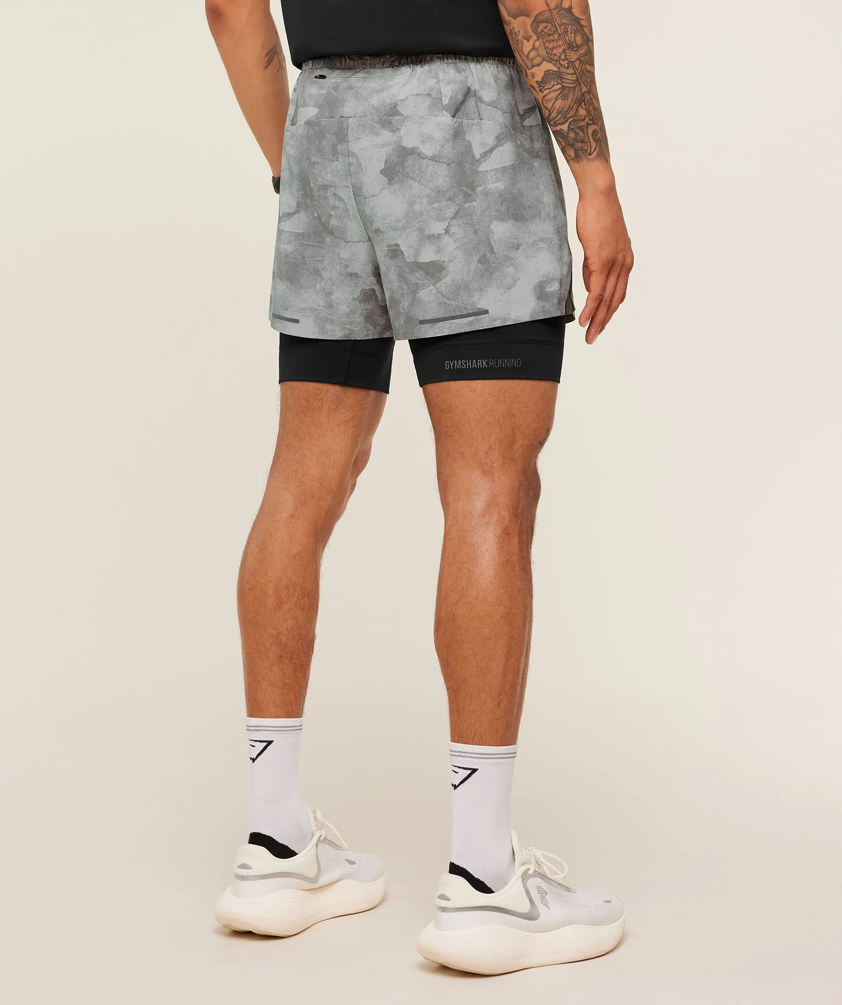 Gymshark Running Elite 2 in 1 5" Shorts - Smokey Grey/Black sold by Gymshark product image thumbnail 3