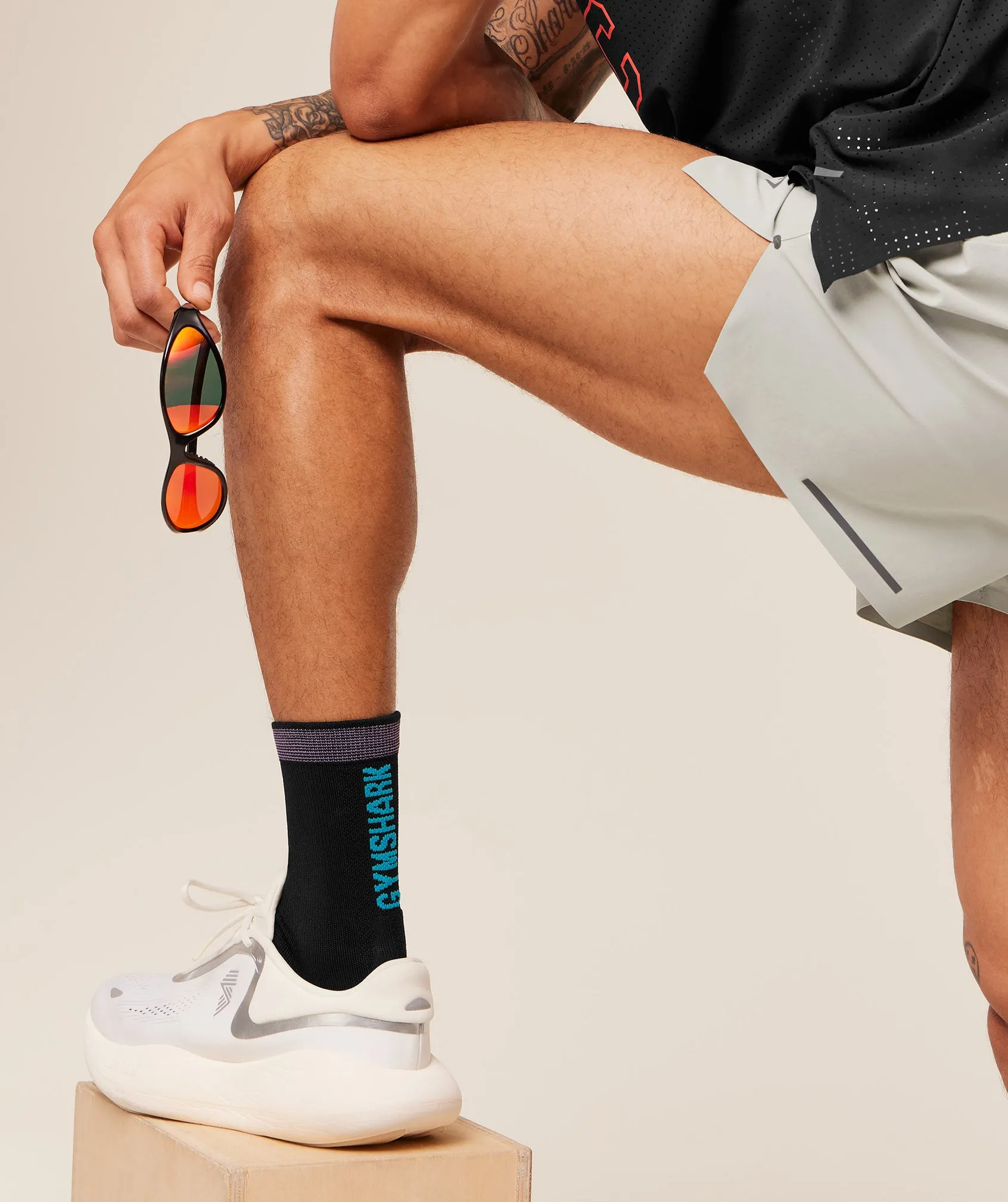 Gymshark Running Elite Crew Sock Single - Black sold by Gymshark product image thumbnail 5