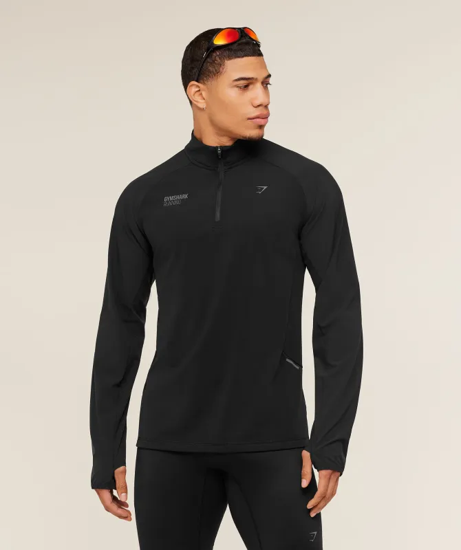 Gymshark Running Elite 1/4 Zip - Black sold by Gymshark