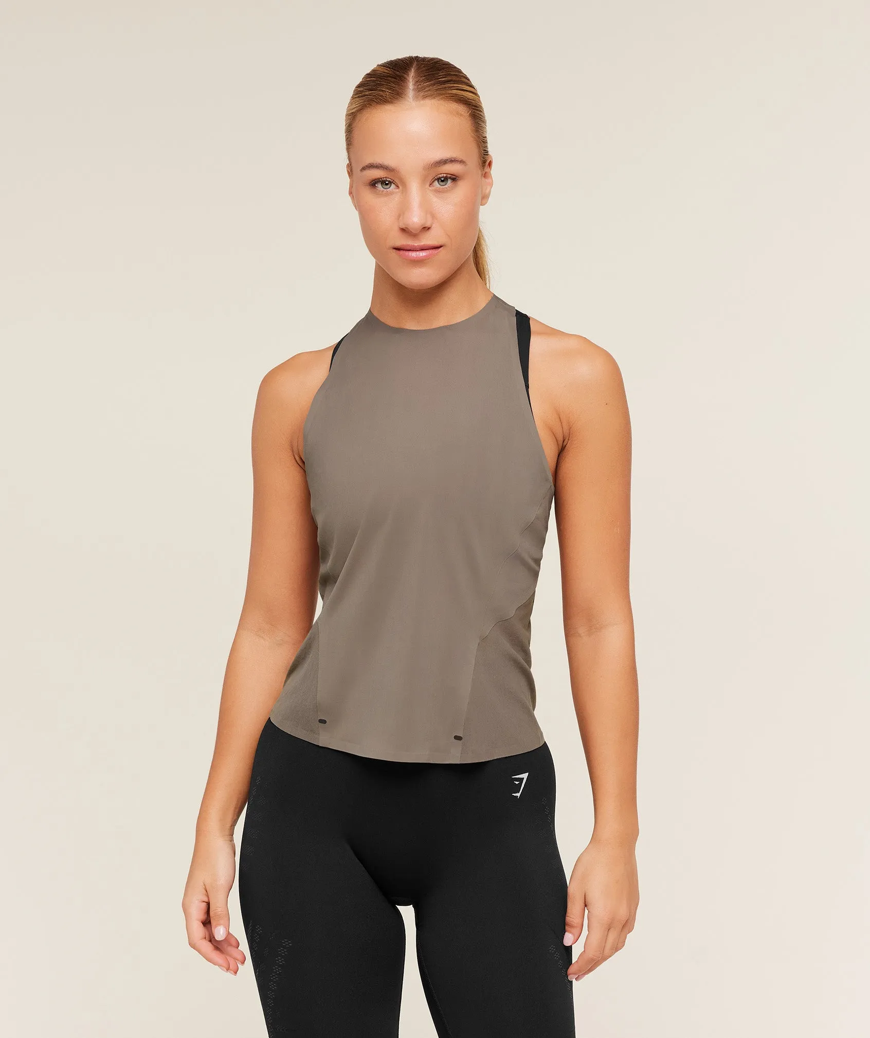 Gymshark Running Elite Loose Fit Tank - Camo Brown sold by Gymshark