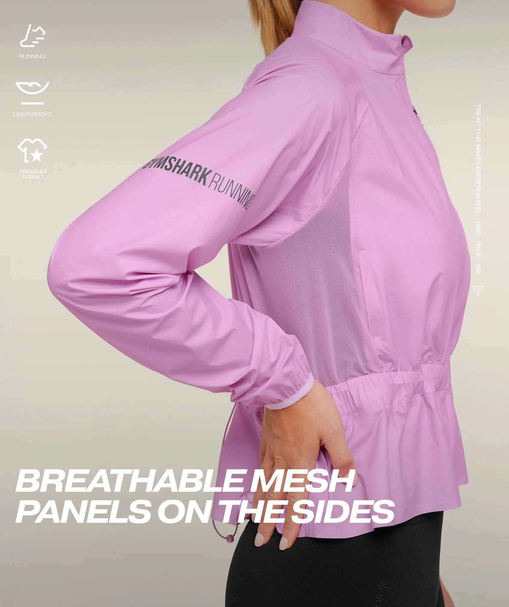 Gymshark Running Elite Windproof Jacket - Sour Pink sold by Gymshark product image thumbnail 3