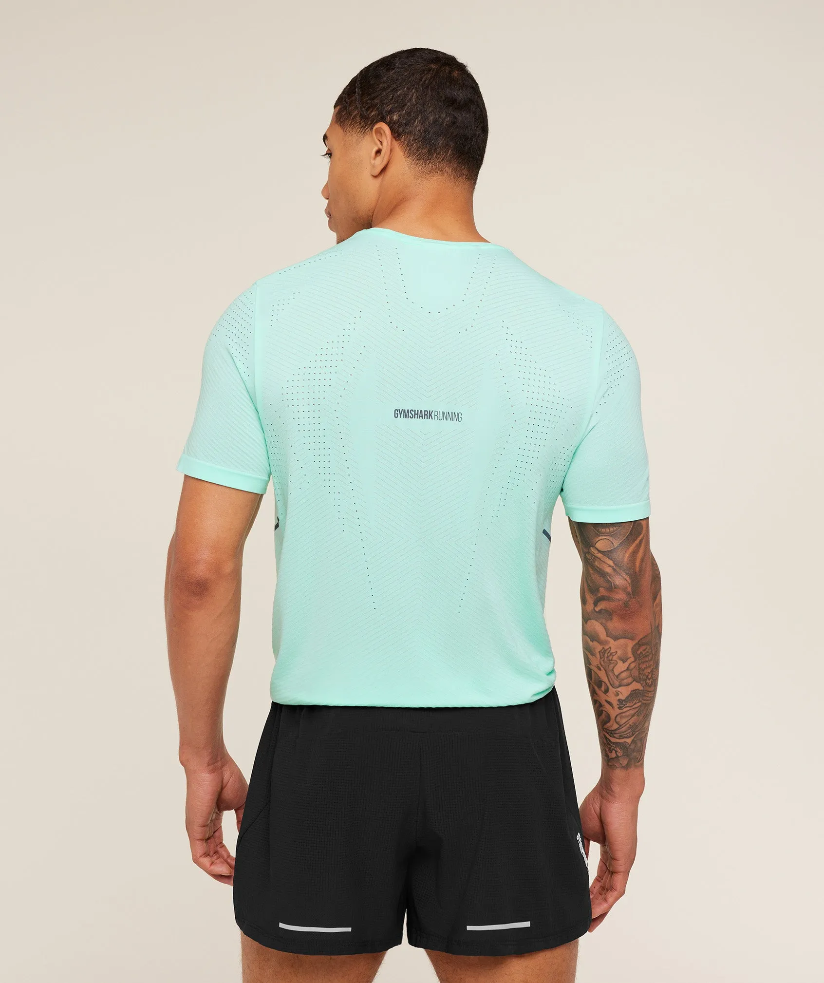 Gymshark Seamless Running T-Shirt - Pop Turquoise sold by Gymshark product image thumbnail 2