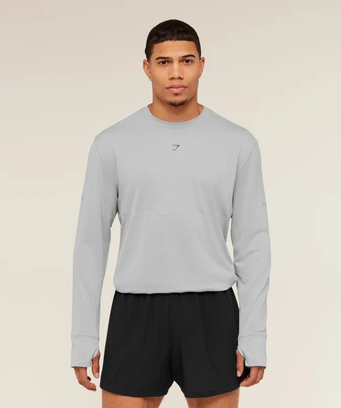 Gymshark Running Long Sleeve T-Shirt -  Stratus Grey sold by Gymshark