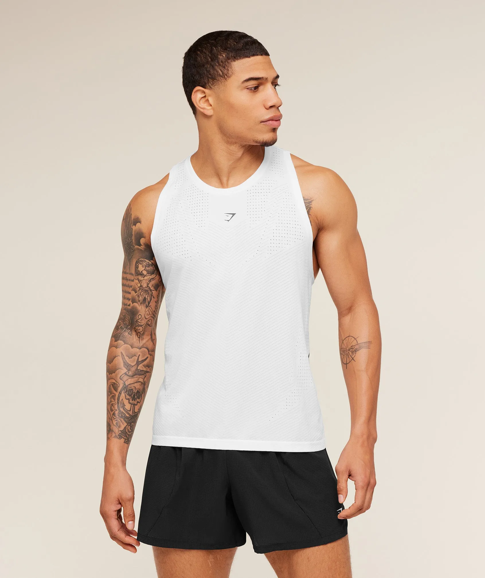 Gymshark Seamless Running Tank - GS White sold by Gymshark product image thumbnail 3