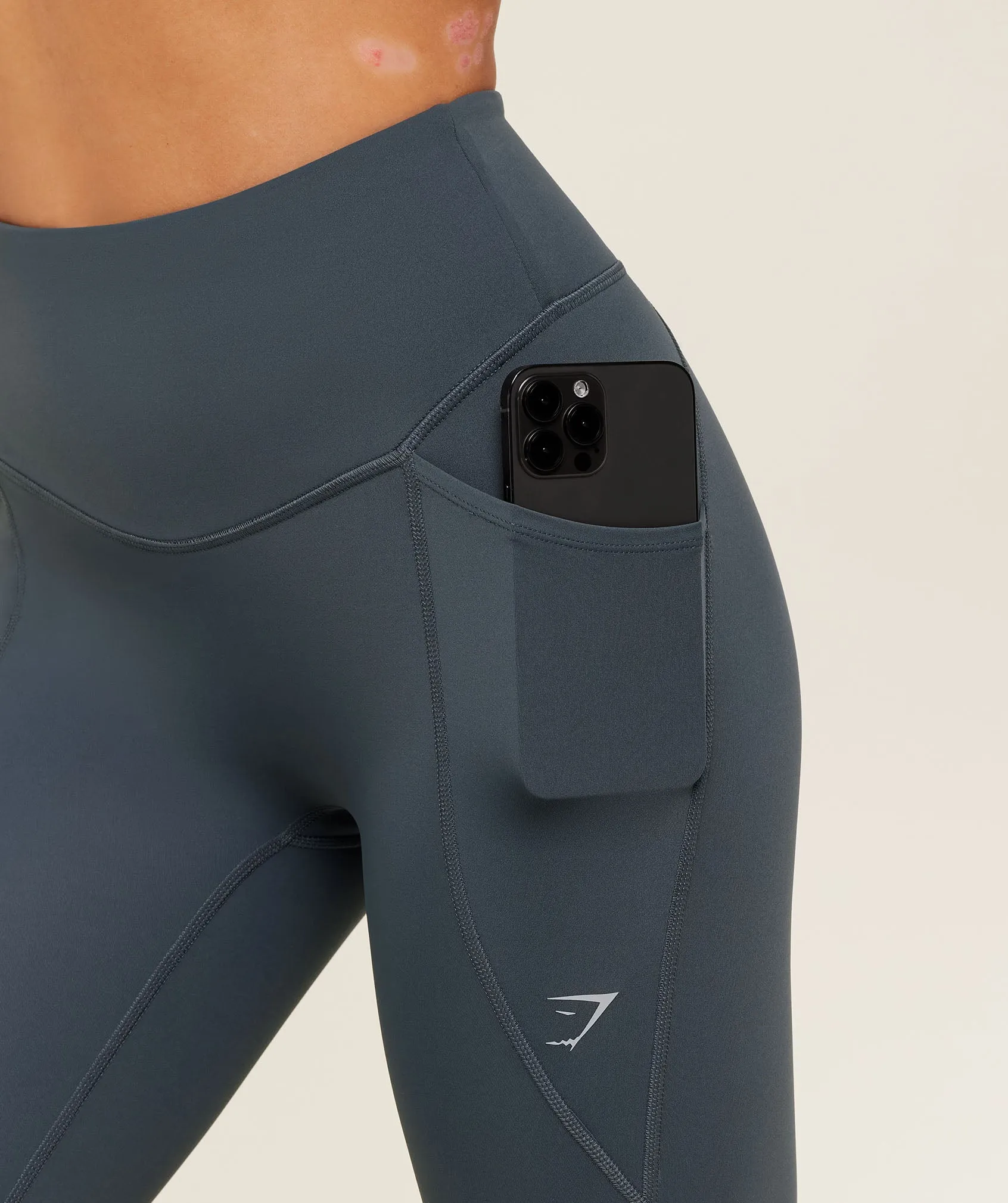 Gymshark Running Pocket Leggings - Titanium Blue sold by Gymshark product image thumbnail 5