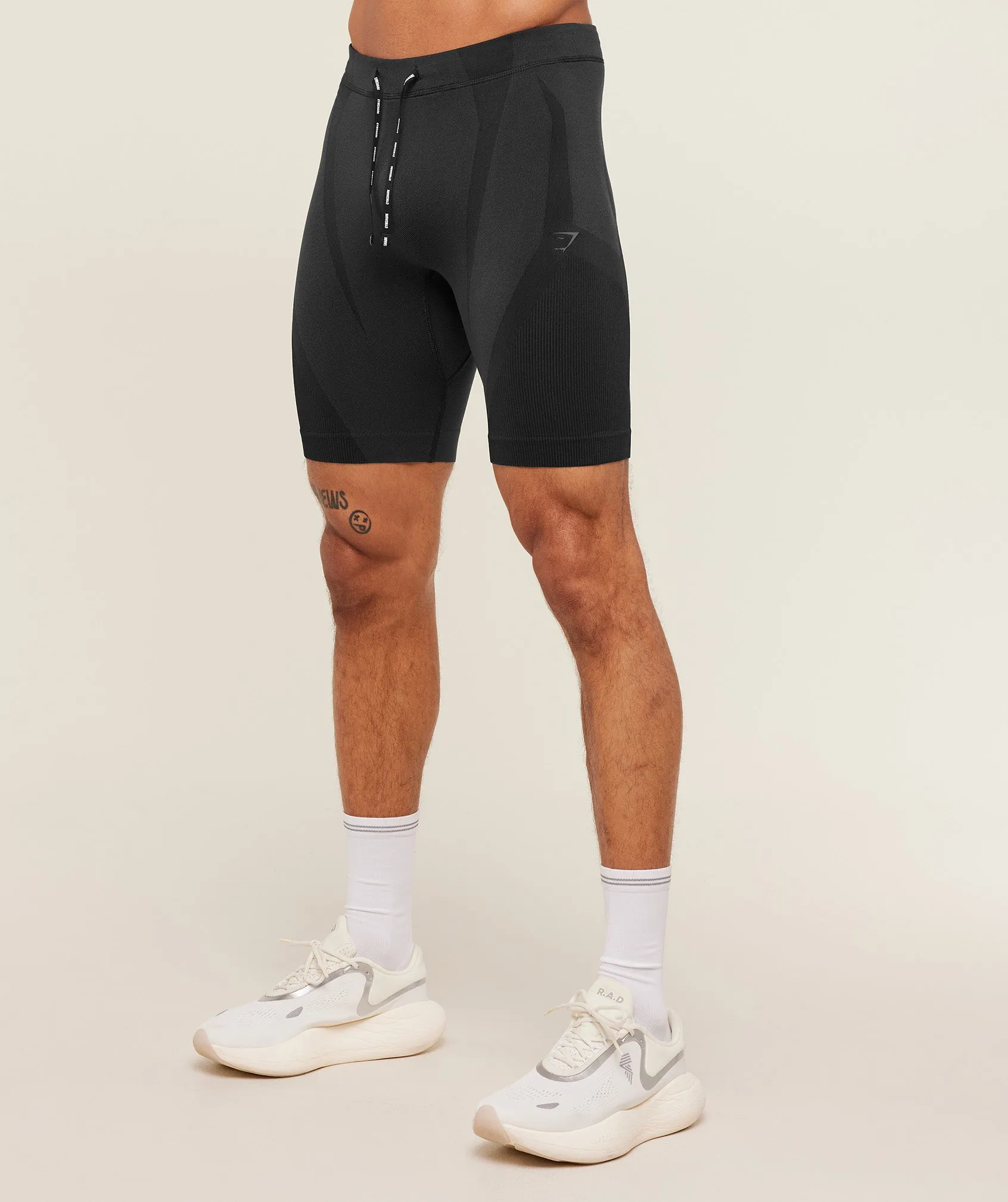 Gymshark Seamless Running Half Tight - Black/Onyx Grey sold by Gymshark product image thumbnail 3