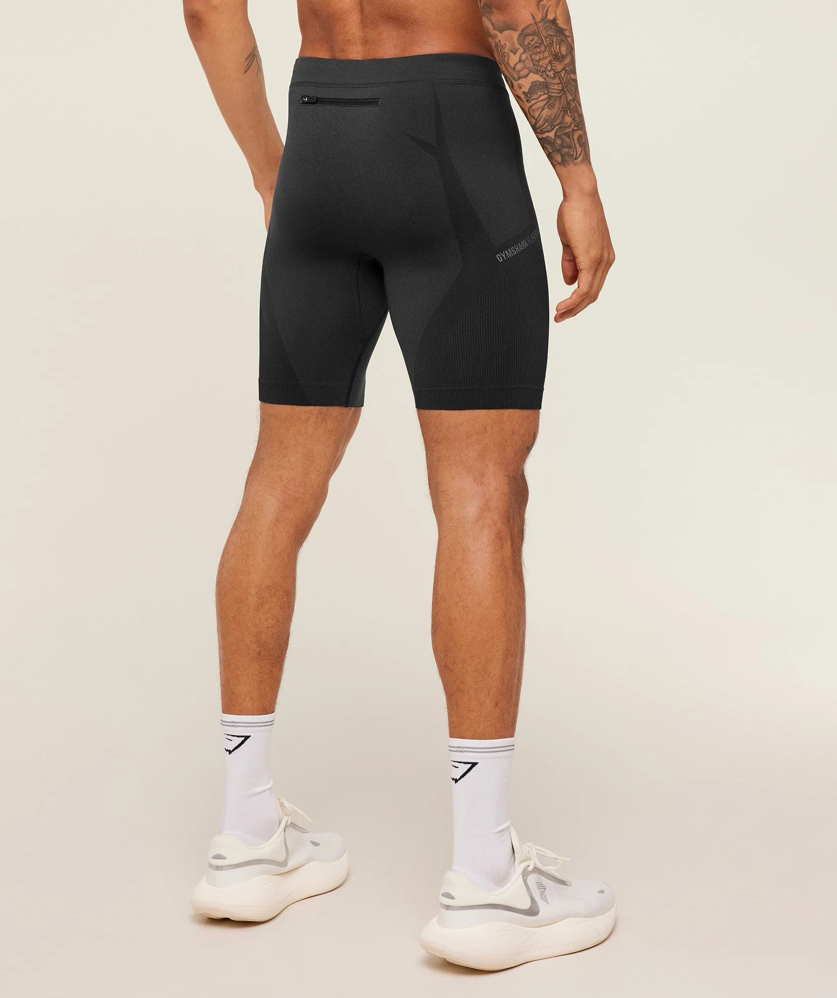 Gymshark Seamless Running Half Tight - Black/Onyx Grey sold by Gymshark product image thumbnail 2