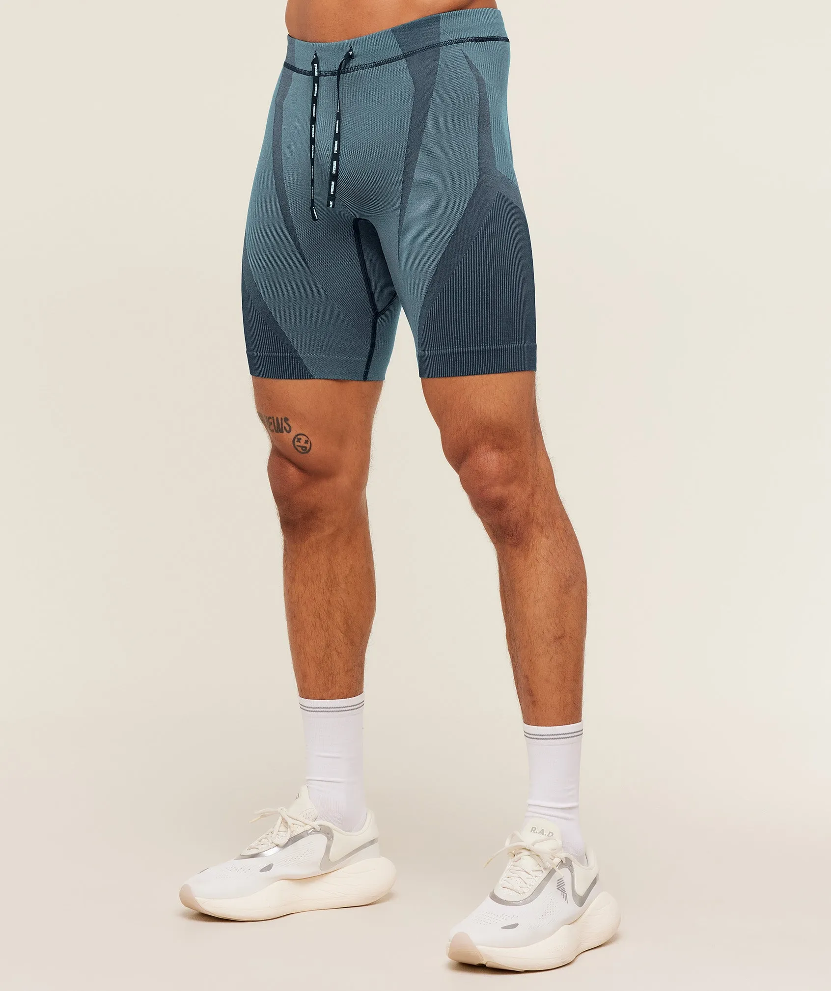 Gymshark Seamless Running Half Tight - Stealth Blue/Storm Blue sold by Gymshark product image thumbnail 3