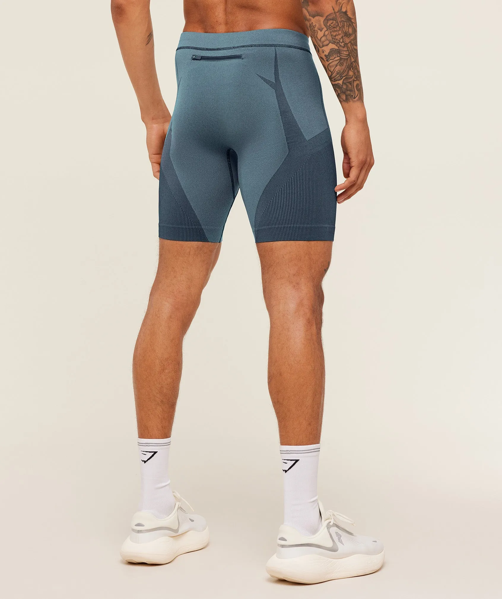 Gymshark Seamless Running Half Tight - Stealth Blue/Storm Blue sold by Gymshark product image thumbnail 2
