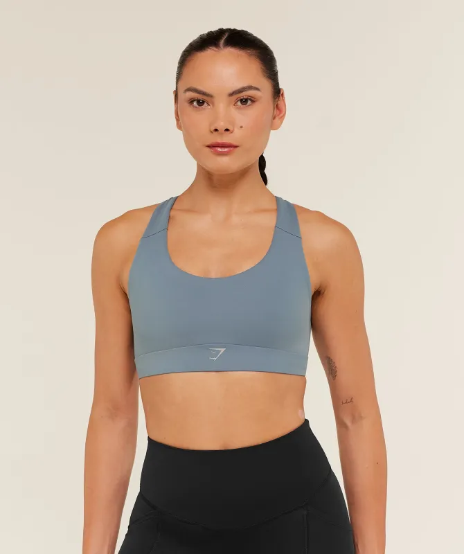 Gymshark Medium Support Running Sports Bra - Iron Blue sold by Gymshark