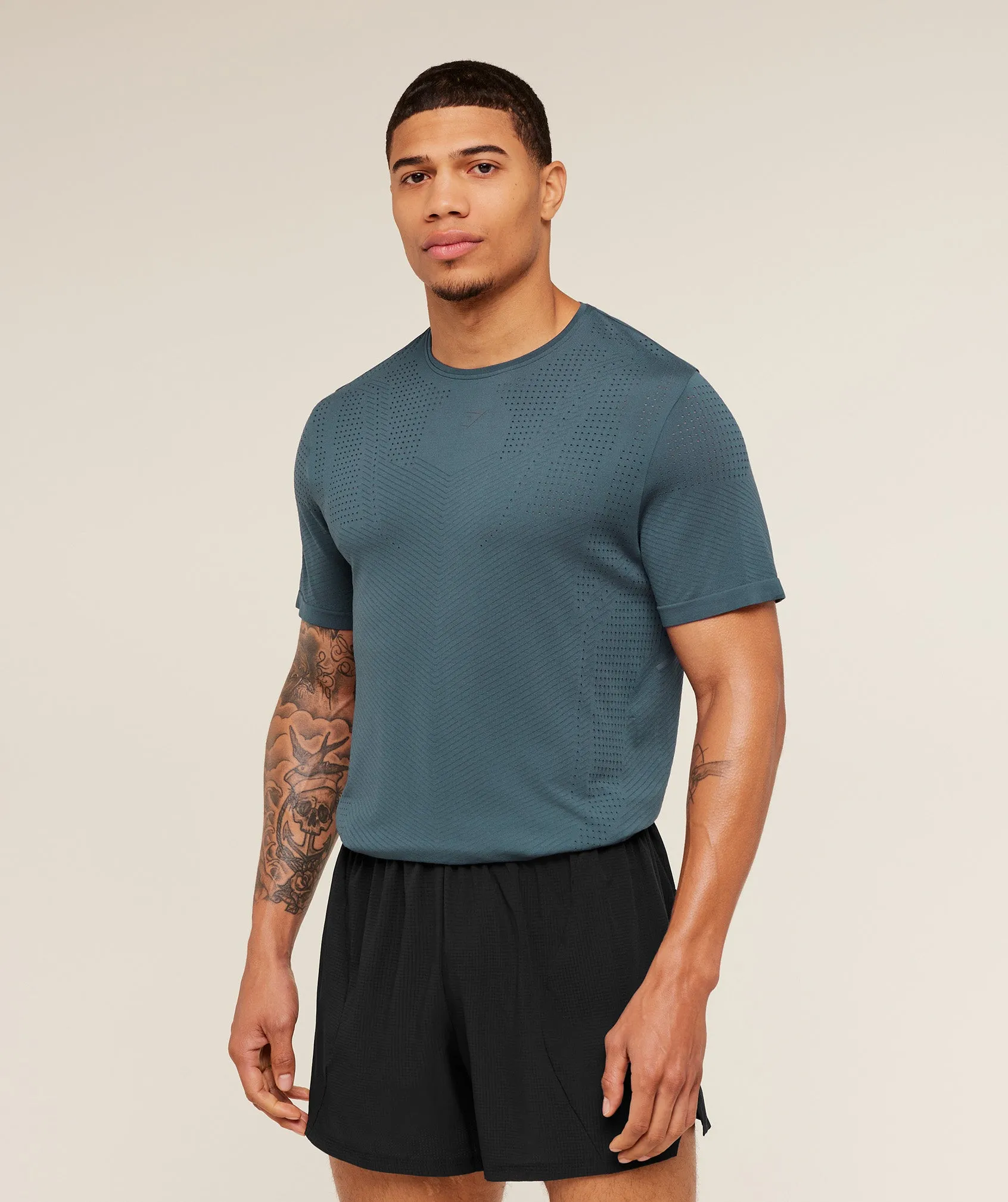 Gymshark Seamless Running T-Shirt - GS Stealth Blue sold by Gymshark product image thumbnail 4