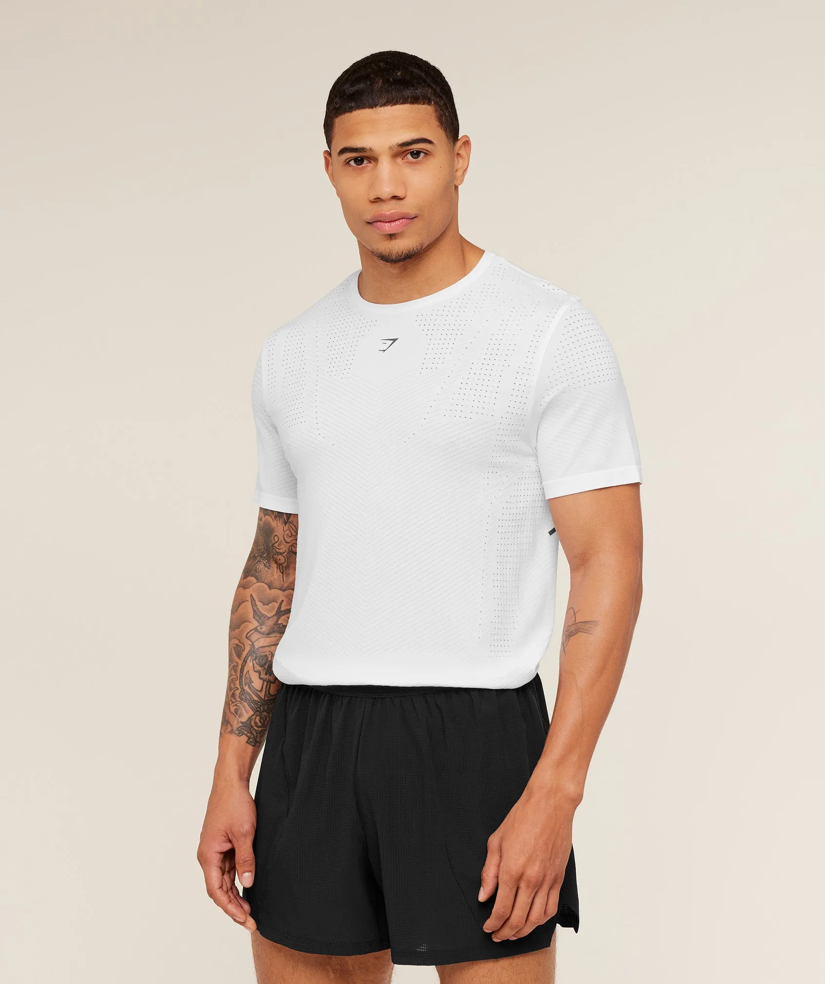 Gymshark Seamless Running T-Shirt - GS White sold by Gymshark product image thumbnail 3