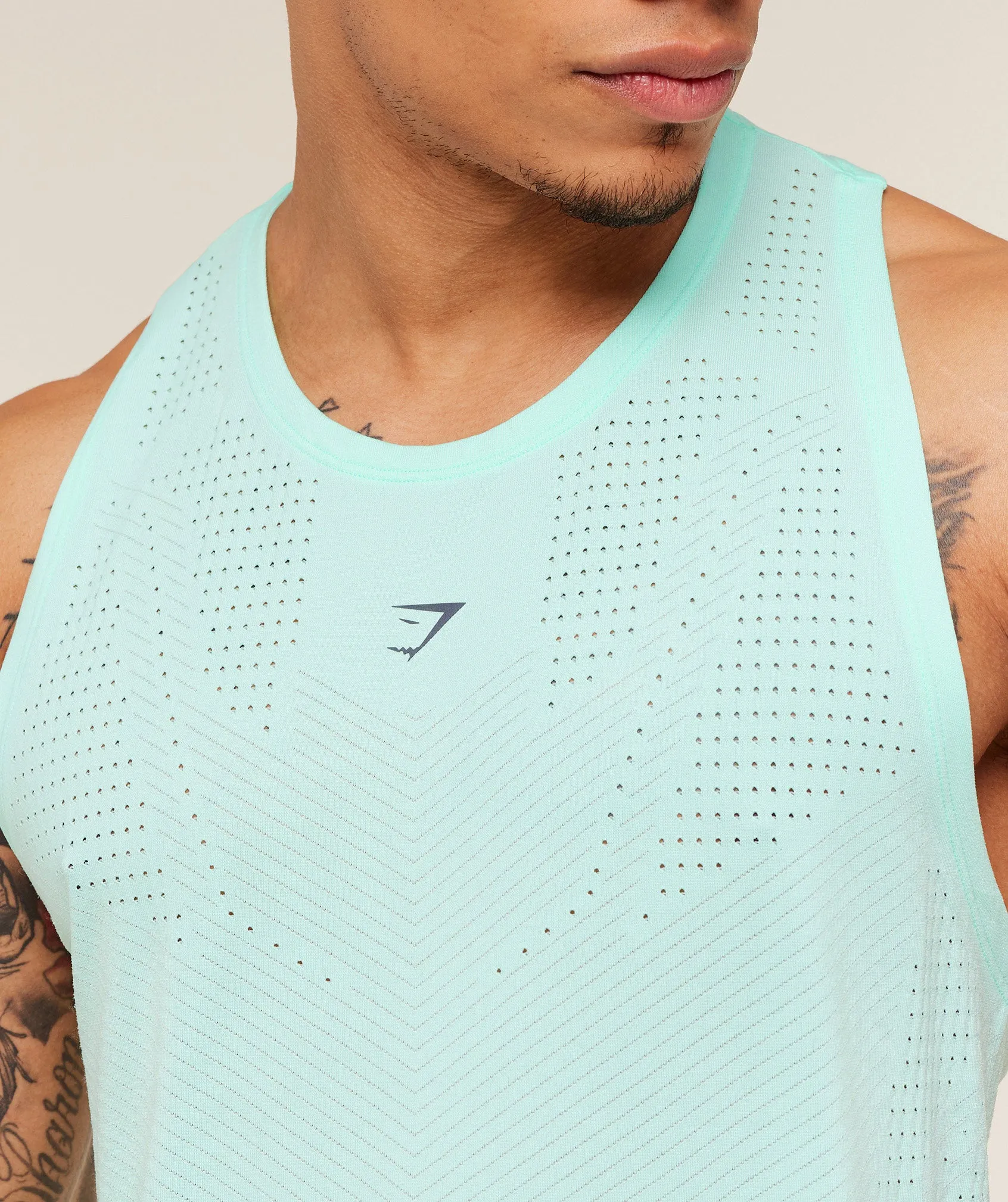 Gymshark Seamless Running Tank - Pop Turquoise sold by Gymshark product image thumbnail 5