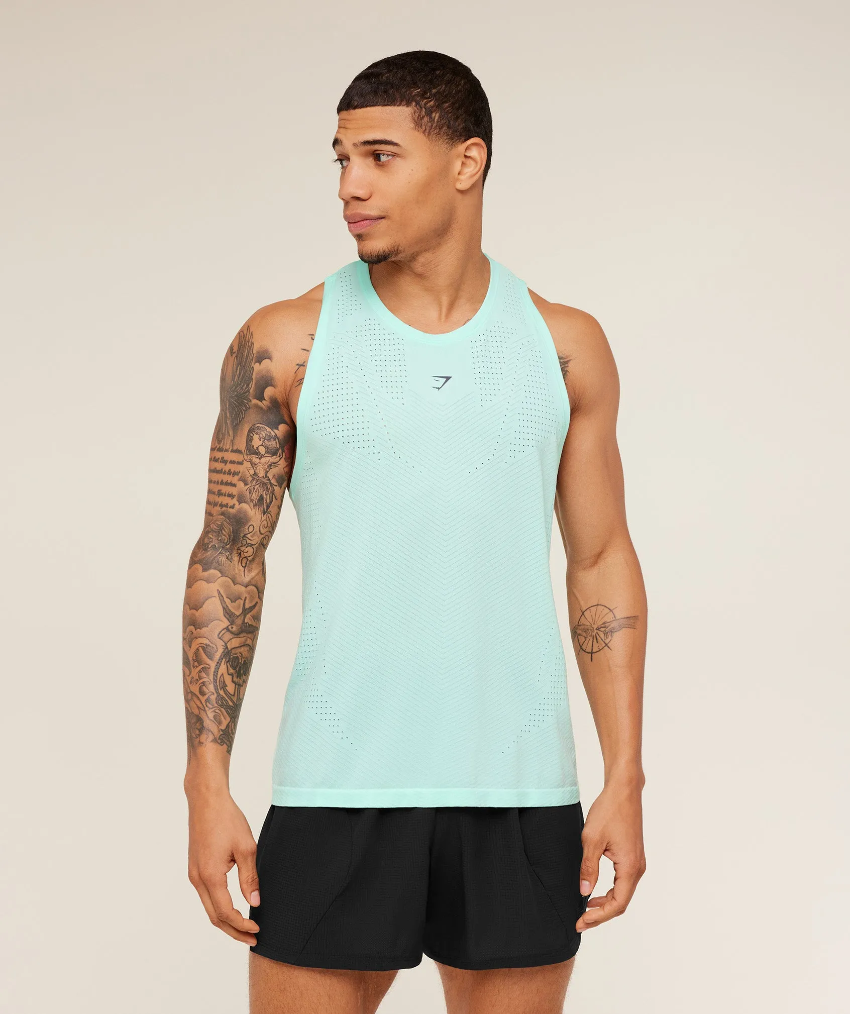 Gymshark Seamless Running Tank - Pop Turquoise sold by Gymshark product image thumbnail 4