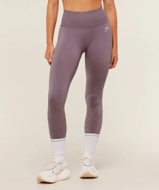 Gymshark Running Seamless Leggings - Dusk Purple/Walnut Mauve sold by Gymshark