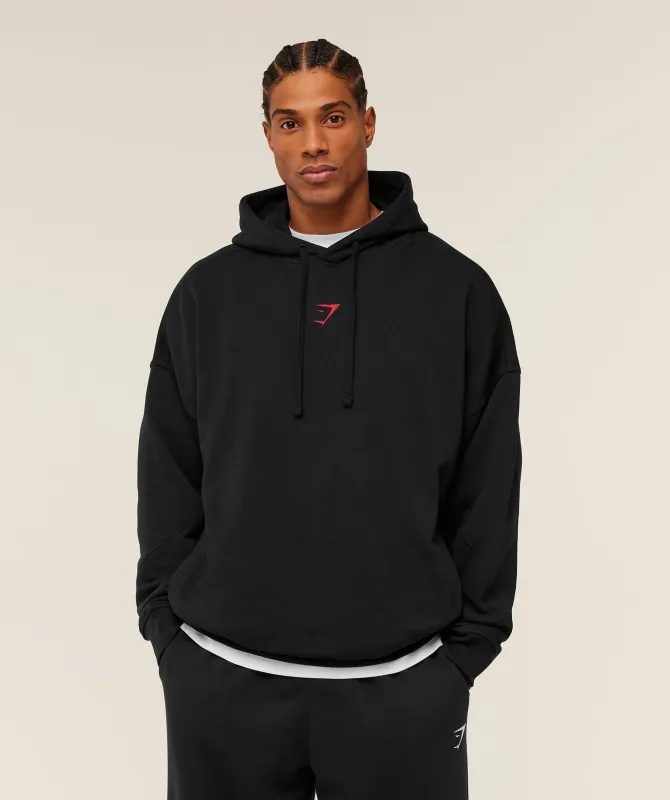 Gymshark Power Hoodie - Black/Conditioning Red made by Gymshark