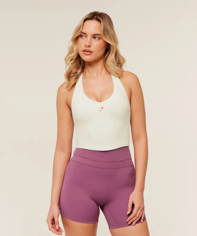 Gymshark Halter Neck Cami with Shelf - GS Soft White sold by Gymshark