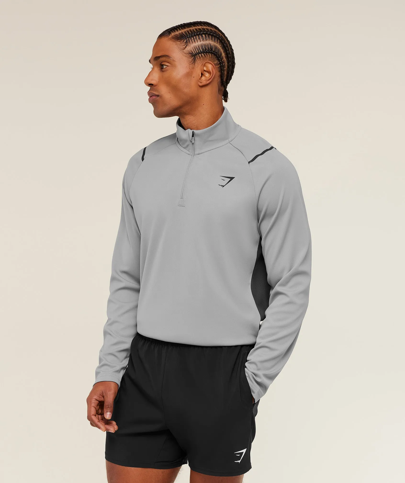Gymshark Arrival Contrast 1/4 Zip - Smokey Grey / Onyx Grey sold by Gymshark product image thumbnail 3