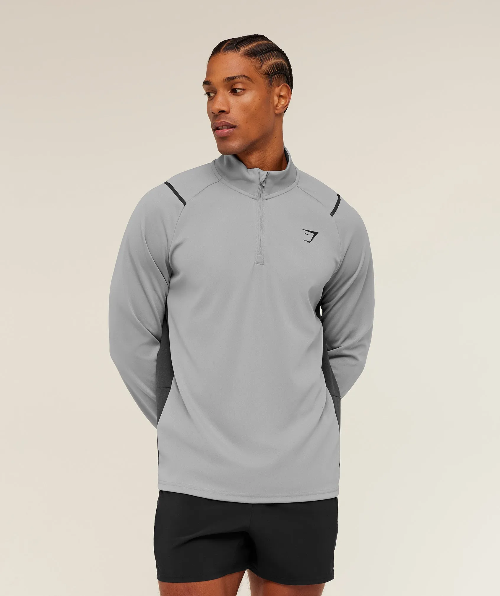 Gymshark Arrival Contrast 1/4 Zip - Smokey Grey / Onyx Grey sold by Gymshark product image thumbnail 4