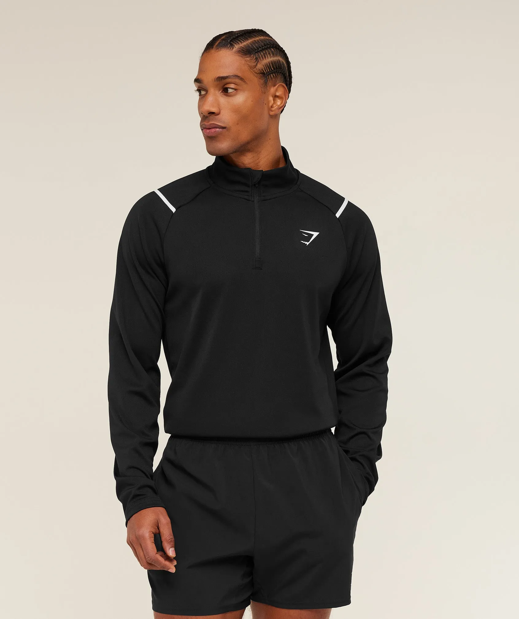 Gymshark Arrival Contrast 1/4 Zip - Black sold by Gymshark