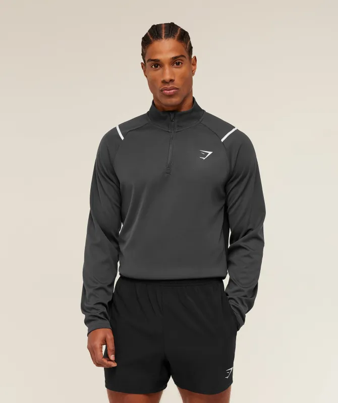 Gymshark Arrival Contrast 1/4 Zip - GS Onyx Grey/GS Black sold by Gymshark