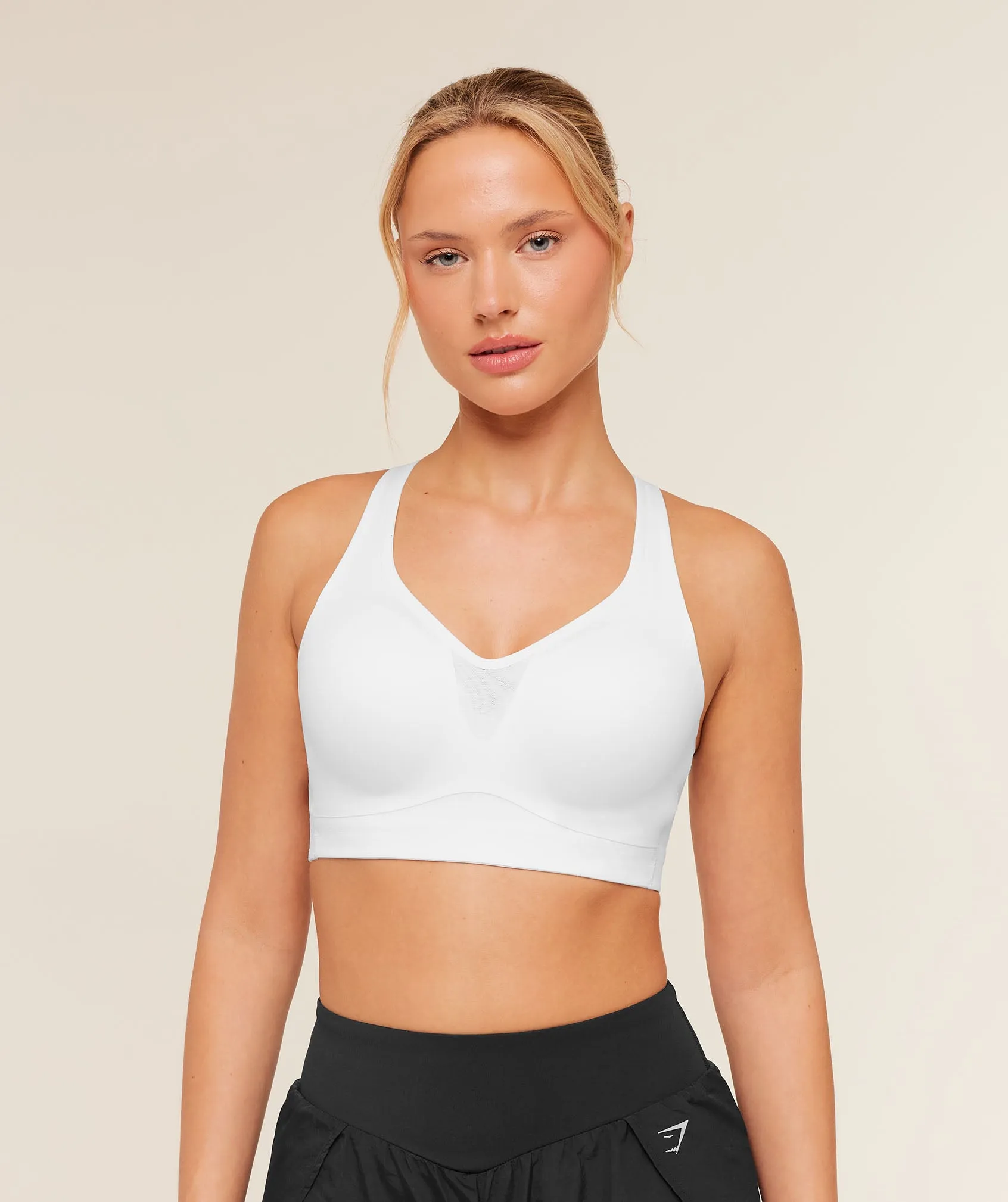 Gymshark High Support V-Neck Sports Bra - GS White sold by Gymshark