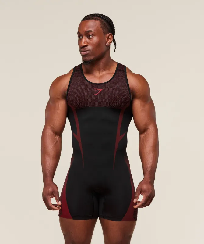 Gymshark Onyx 5.0 Seamless Singlet - Black/Carmine Red made by Gymshark