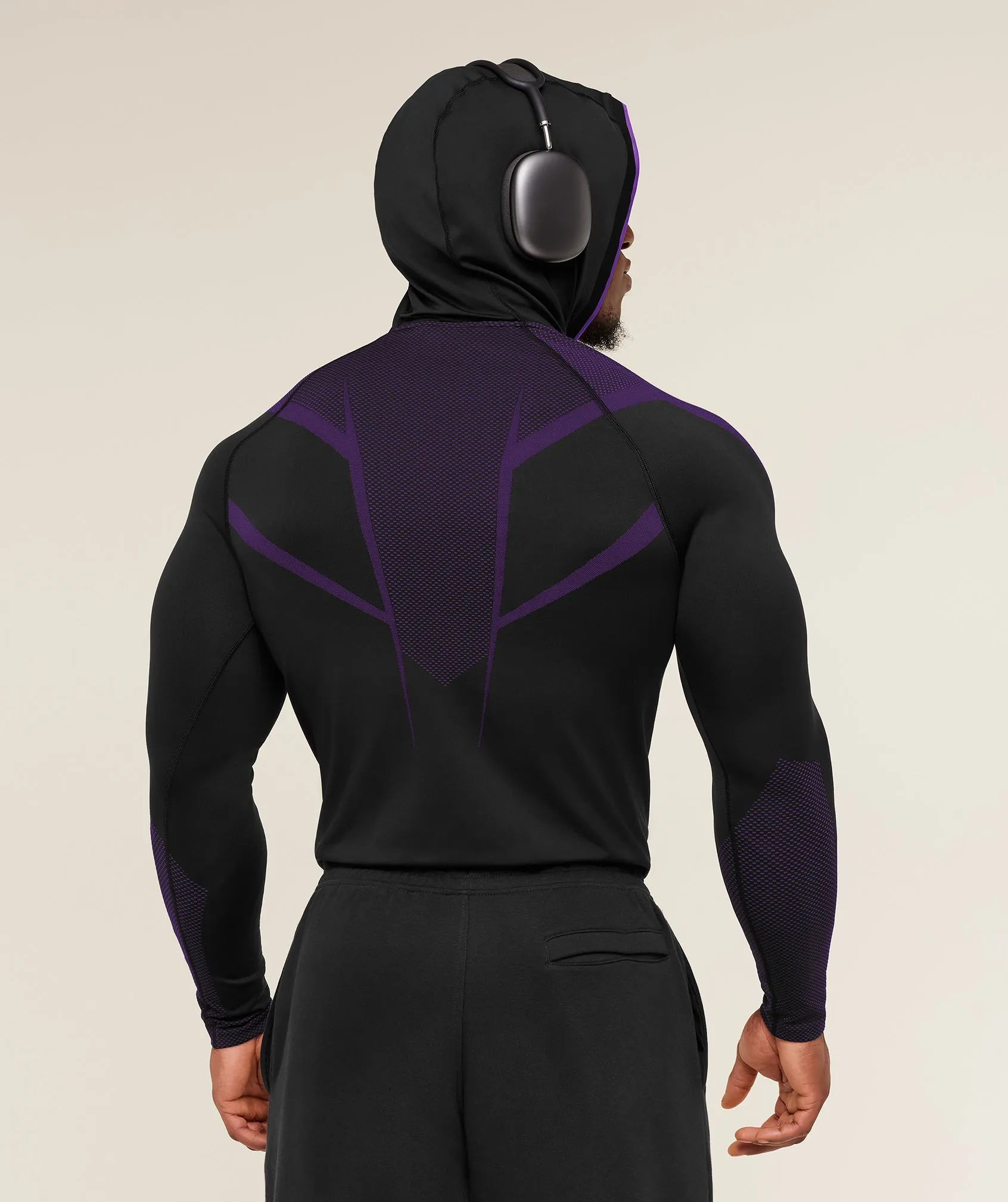 Gymshark Onyx 5.0 Seamless Hoodie - Black/Athletic Purple sold by Gymshark product image thumbnail 3