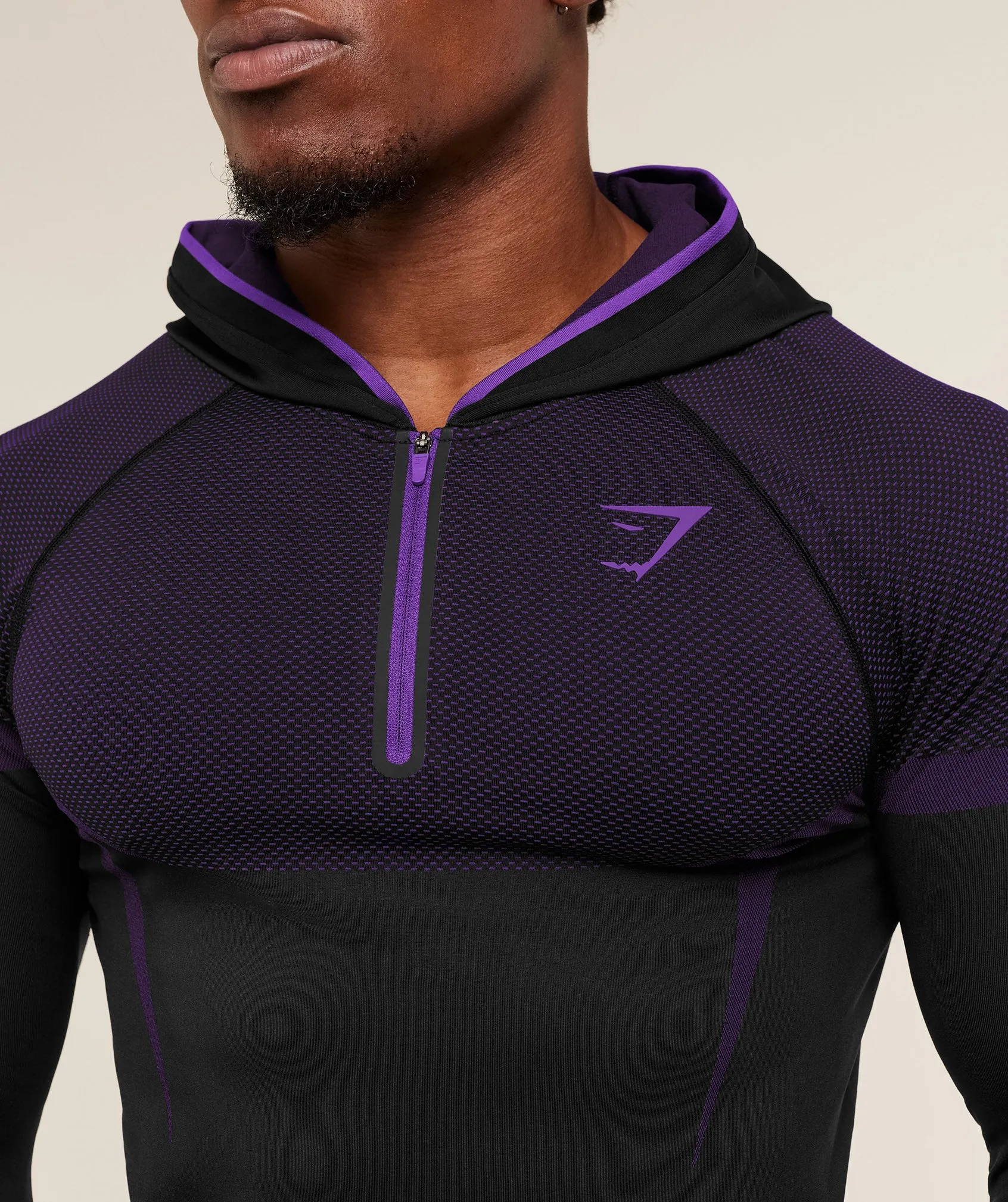 Gymshark Onyx 5.0 Seamless Hoodie - Black/Athletic Purple sold by Gymshark product image thumbnail 5