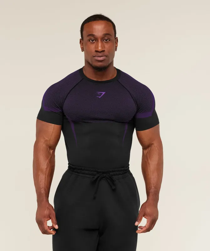 Gymshark Onyx 5.0 Seamless T-Shirt - Black/Athletic Purple made by Gymshark