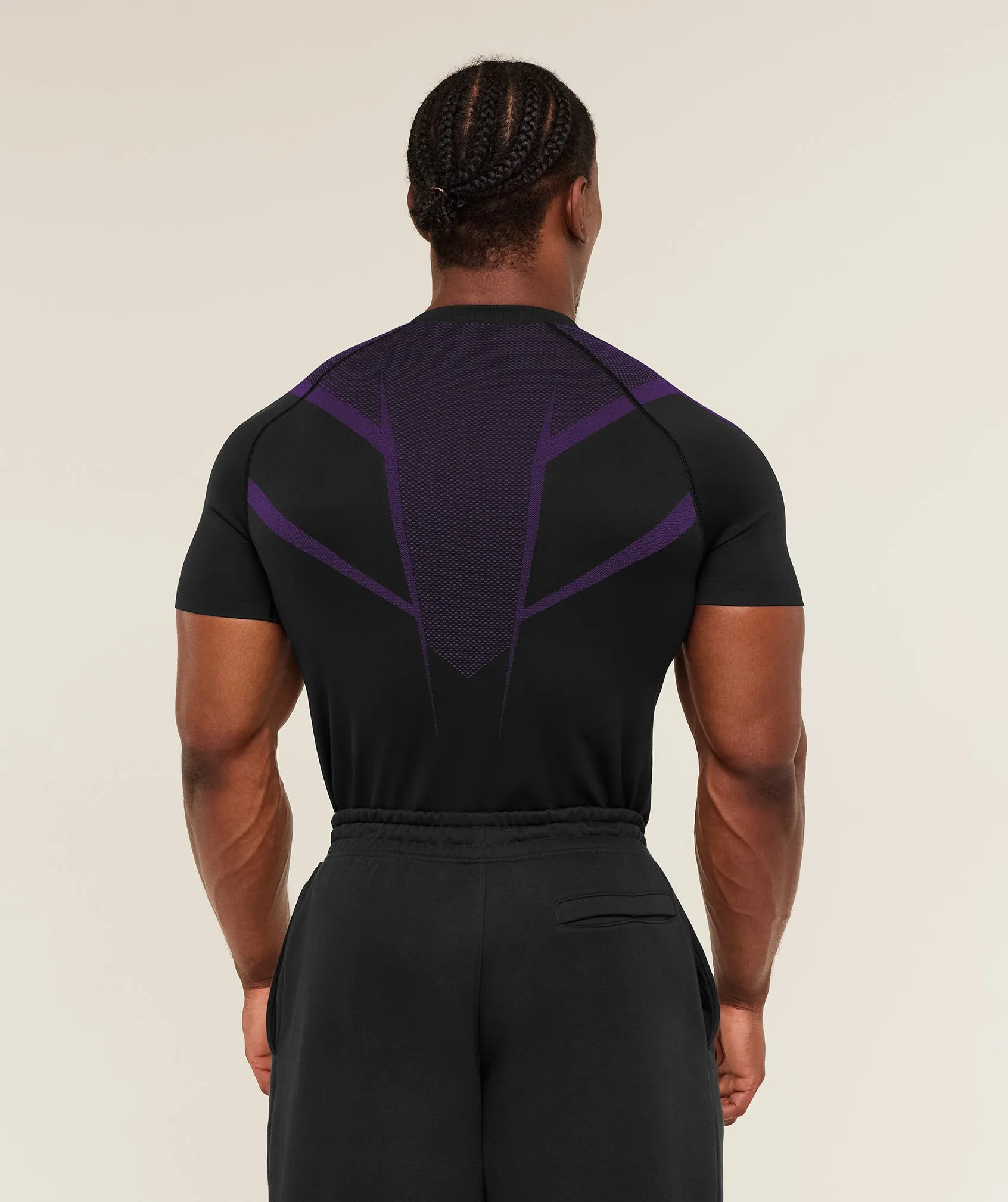 Gymshark Onyx 5.0 Seamless T-Shirt - Black/Athletic Purple sold by Gymshark product image thumbnail 2